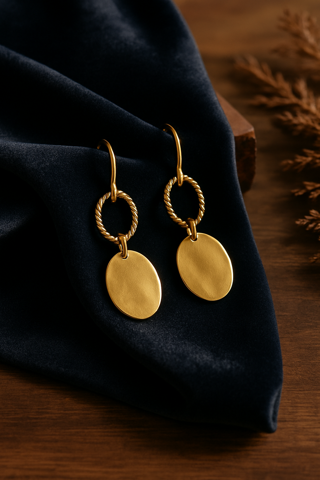 Twist-Link Oval Dangle Earrings | PEHNAVA