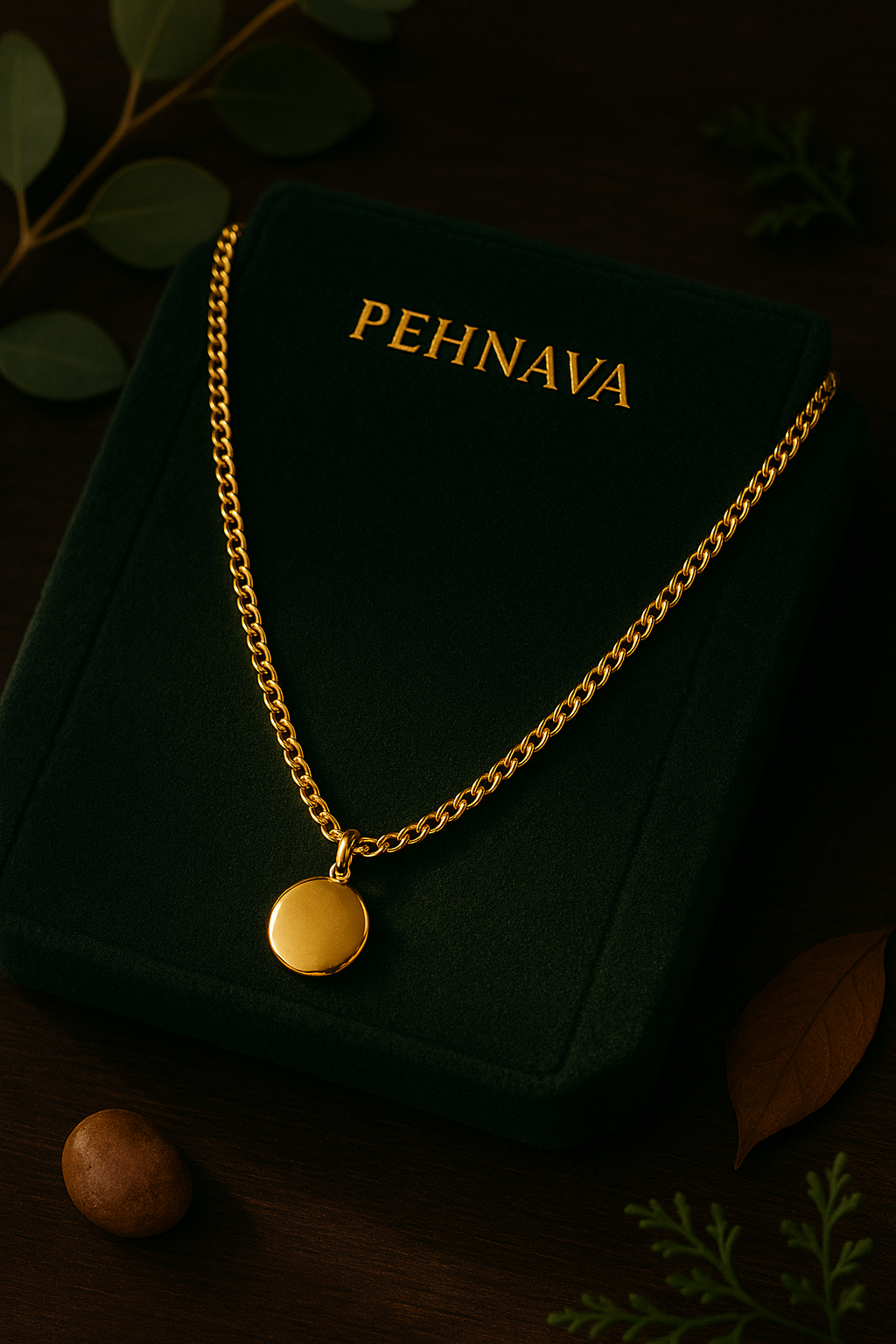Elysian Gold Pendant Necklace by Pehnava