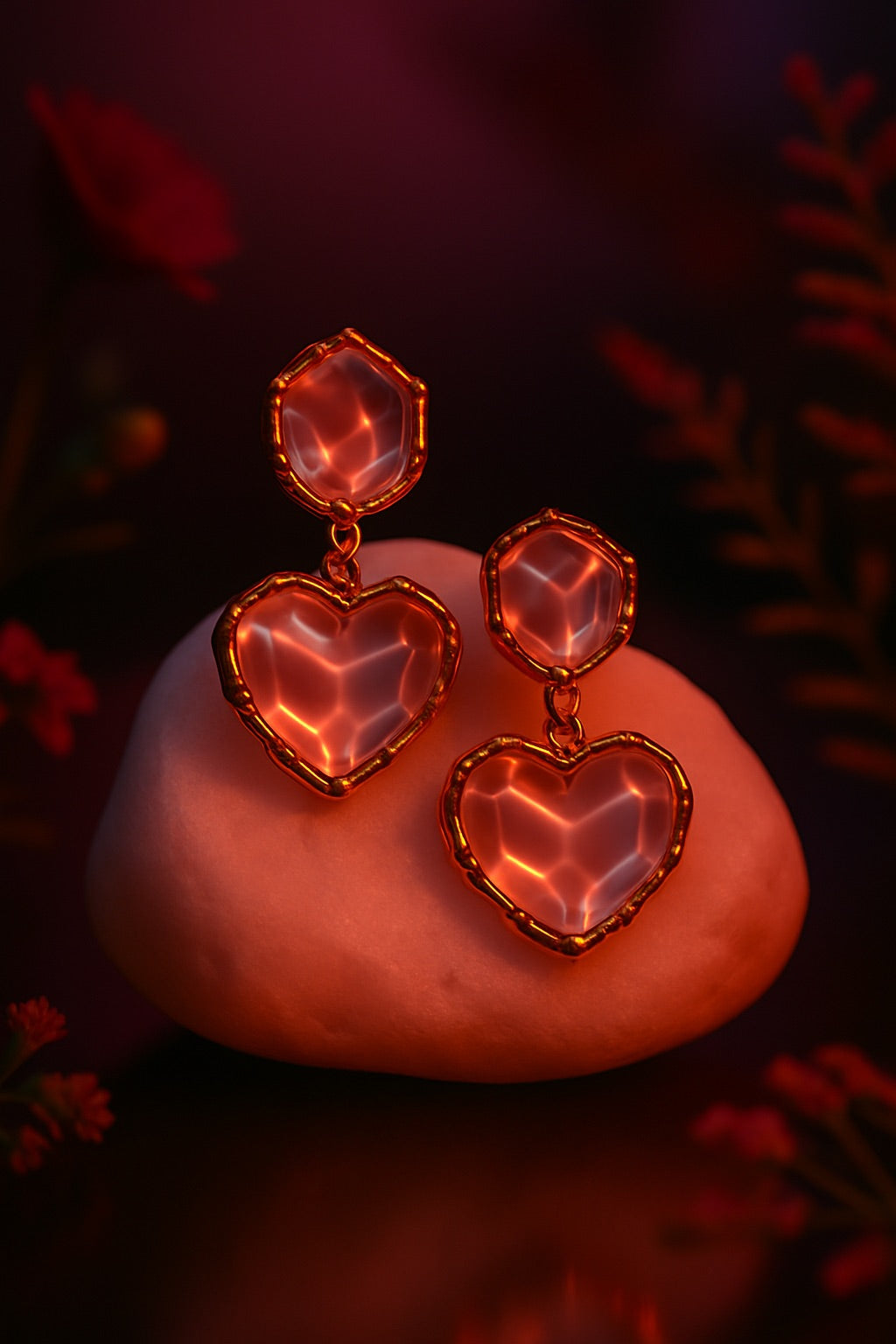 Heart shape crystal Earrings | PEHNAVA