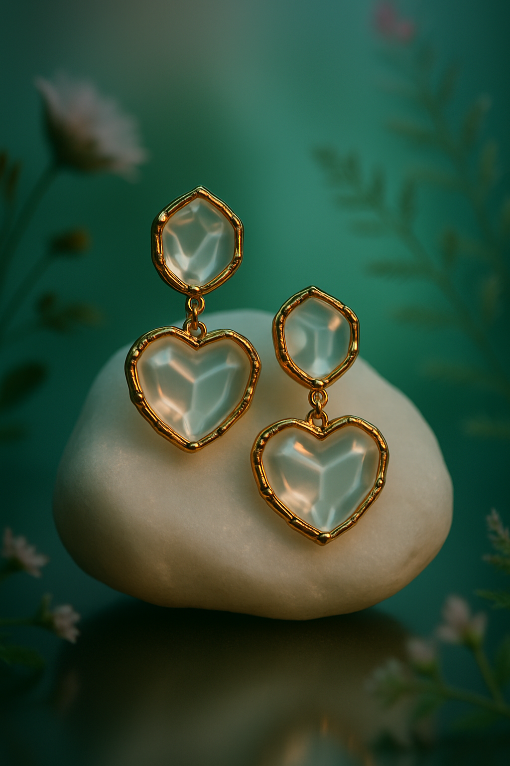 Heart shape crystal Earrings | PEHNAVA