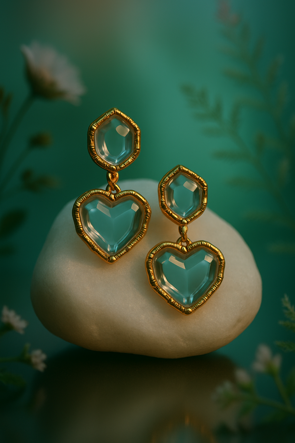 Heart shape crystal Earrings | PEHNAVA